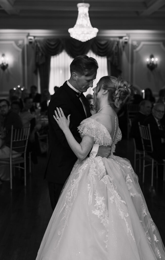 bride and groom at catholic wedding in kansas city